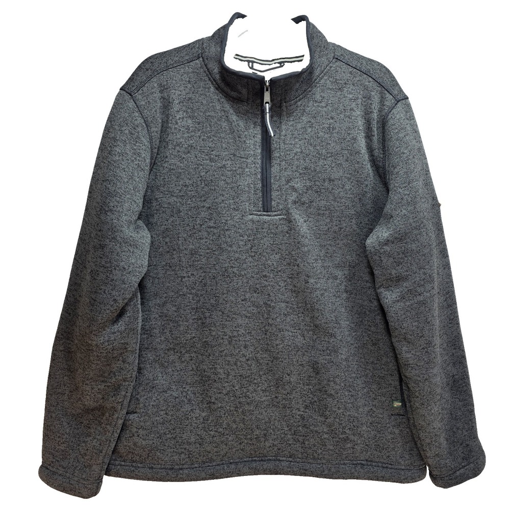Orvis Brighton Quarter‎ Zip Sherpa Lined Sweater Mens L Fleece Pullover New Gray